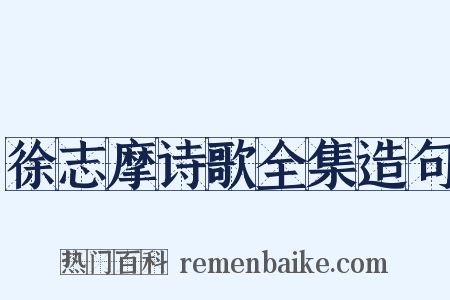 徐志摩诗歌全集造句是什么意思的图片